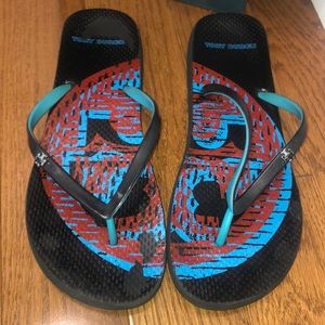 TORY BURCH black flip flops size 9